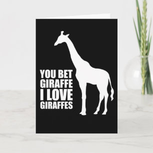 Tu paris Giraffe I Love Giraffes Carte de voeux
