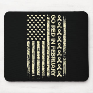 Tu Red Ribbon Heart Disease Awareness Gift America Mouse Pad