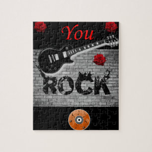 tu roses des gamins de guitare rouge puzzle puzzle