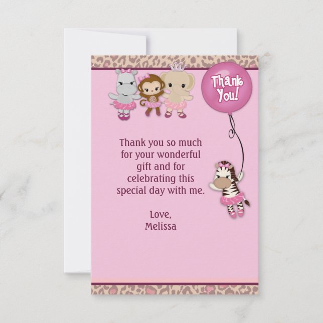 Tu Tu Cute Thank You 3.5"x5" MONKEY GIRL TTC(FLAT) (Front)