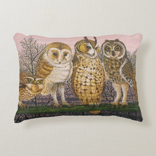 Tu-whit Tu-whooing Accent Pillow (Front)