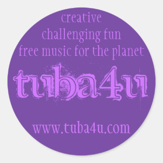 tuba4u #2 classic round sticker