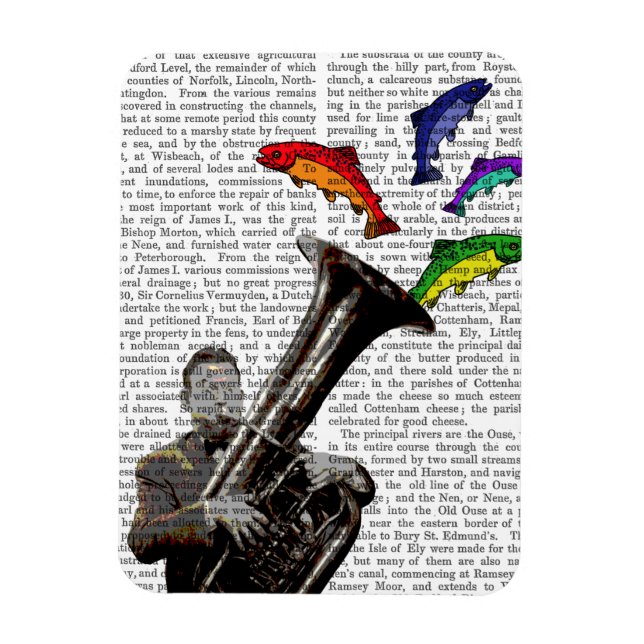 Tuba And Fish Magnet (Vertical)
