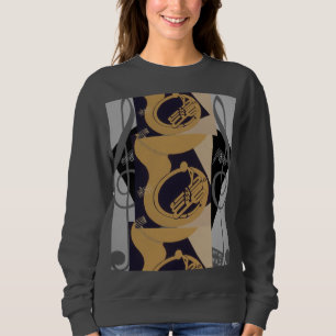 tuba and music notes sweatshirt