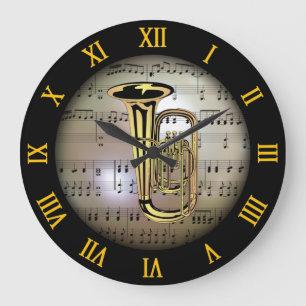 Tuba ~ Background “The Musical Planet” * ~ Large Clock