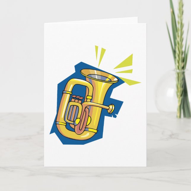 Tuba Brass Instrument Bright Music Band Card (Front)