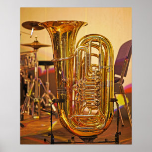 Tuba brass music instrument poster