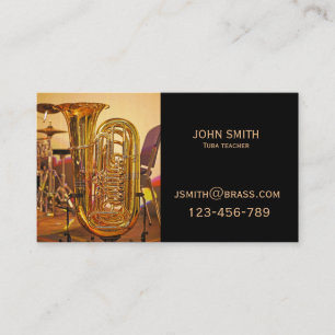 Tuba brass Teacher or tutor Business Card