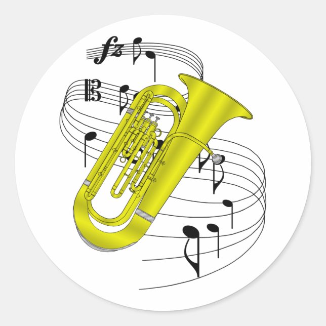 Tuba Classic Round Sticker (Front)
