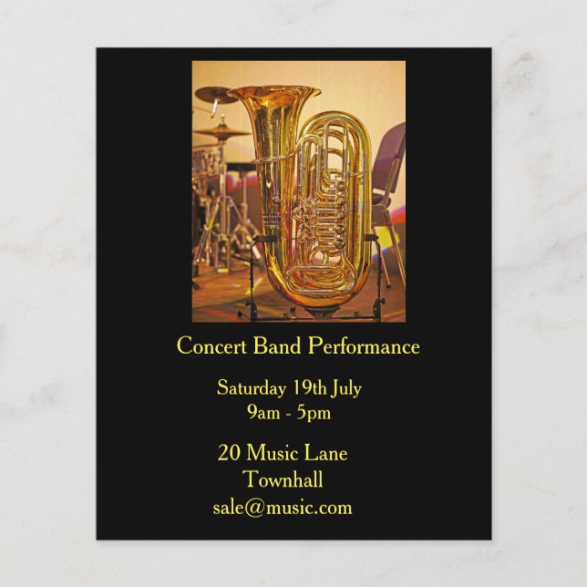 Tuba concert band brass band music performance flyer (Front)