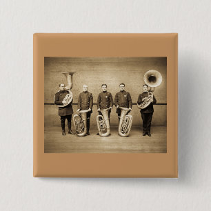 Tuba Cops (Sepia) 2 Inch Square Button
