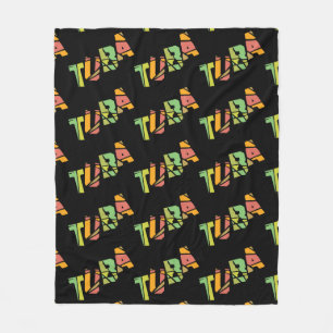 Tuba Cracked Text Fleece Blanket