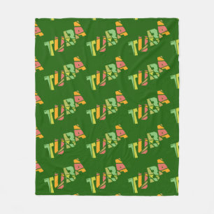 Tuba Cracked Text Fleece Blanket
