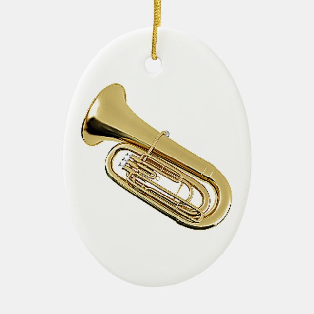 "Tuba" design gifts and products Ceramic Ornament (Front)