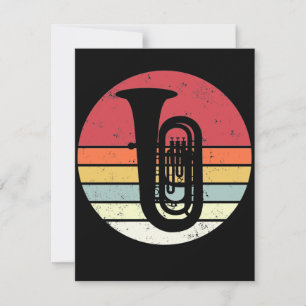 Tuba gift, retro tuba player, orchestra card