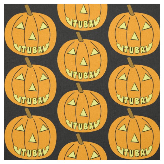 Tuba Halloween Pumpkin Fabric (Swatch)