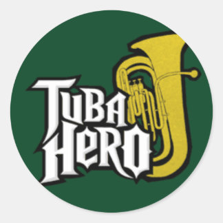 tuba_hero classic round sticker