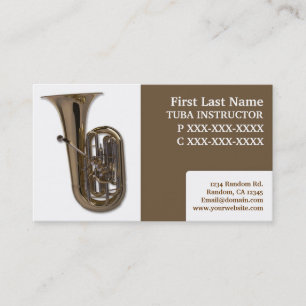 Tuba lessons professional business cards