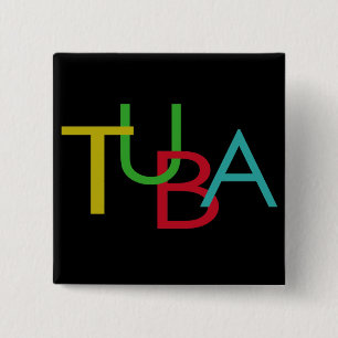 TUBA Letters 2 Inch Square Button