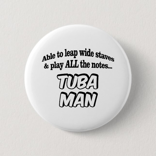 Tuba Man - Music Superhero 2 Inch Round Button (Front)