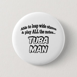 Tuba Man - Music Superhero 2 Inch Round Button