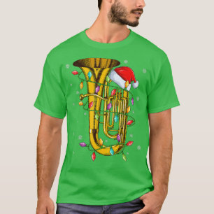 Tuba Music Lover Xmas Lights Santa Tuba Christmas T-Shirt