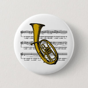 Tuba musical 04 B 2 Inch Round Button