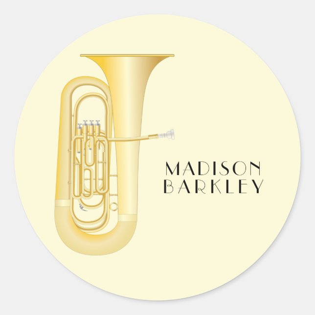 Tuba Musician Band Enseignant Oval Sticker (Devant)