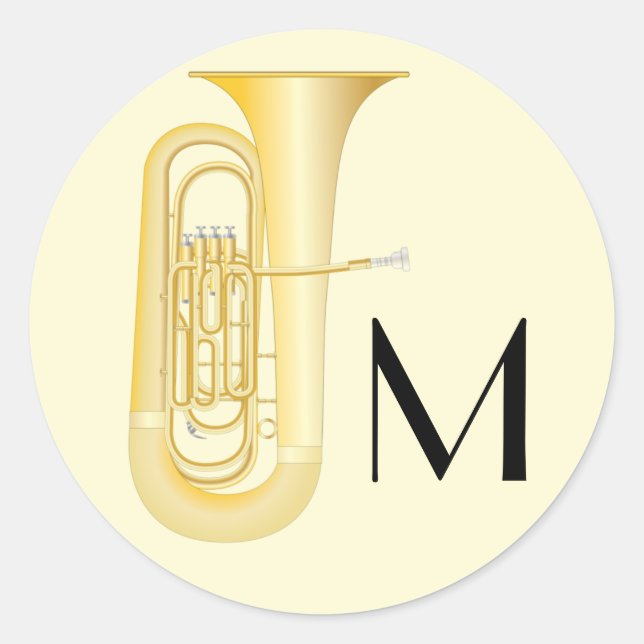 Tuba Musician Band Teacher Classic Round Sticker (Front)
