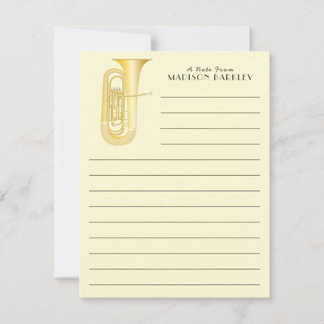 Tuba Musicien Groupe enseignant Carte de remerciem (Devant)