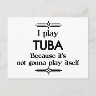 Tuba - Play Itself Funny Deco Music Postcard