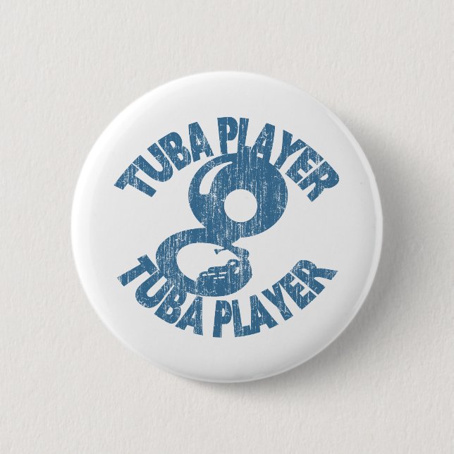 Tuba Player 2 Inch Round Button (Front)