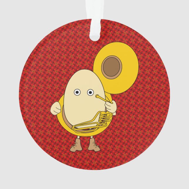 Tuba Player Egghead Ornament (Back)