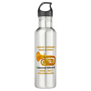 Tuba Player High School Band Gold Personalized 710 Ml Water Bottle