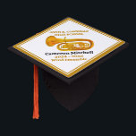 Tuba Player High School Band Gold Personalized Graduation Cap Topper<br><div class="desc">This modern custom gold high school marching band graduation cap topper features the student and band name under the tuba instrument. Customize for symphonic,  wind ensemble,  or concert band members or their director for a great graduation keepsake gift.</div>