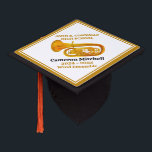 Tuba Player High School Band Gold Personalized Graduation Cap Topper<br><div class="desc">This modern custom gold high school marching band graduation cap topper features the student and band name under the tuba instrument. Customize for symphonic,  wind ensemble,  or concert band members or their director for a great graduation keepsake gift.</div>