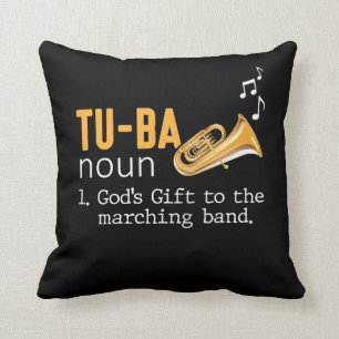 Tuba Player Marching Wind Instrument Musician Throw Pillow