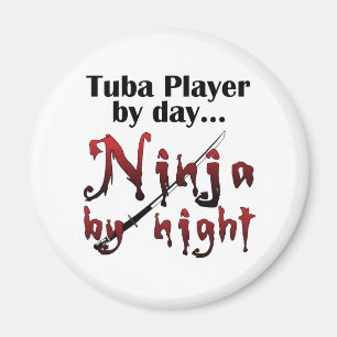 Tuba Player Ninja Funny Musician Gift Magnet