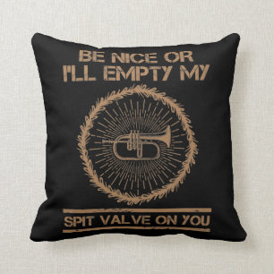 Tuba Player Wind Brass Instrument Sarcasm Spit Val Throw Pillow