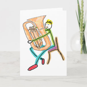 Tuba Playing Stickman Card