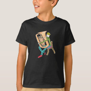 Tuba Playing Stickman T-Shirt