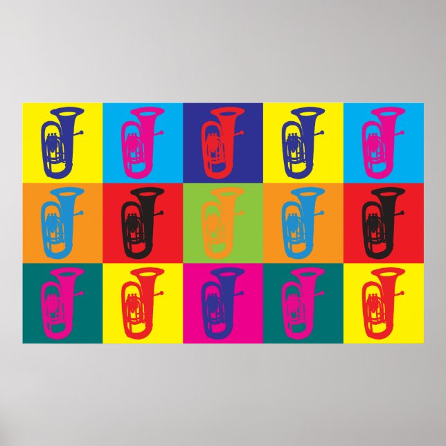 Tuba Pop Art Poster (Front)