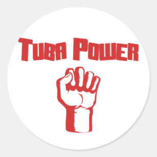 Tuba Power Classic Round Sticker