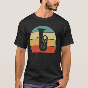 Tuba retro sunset tubist design for tuba players T-Shirt