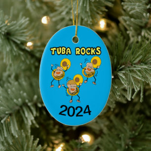 Tuba Rocks Ceramic Ornament