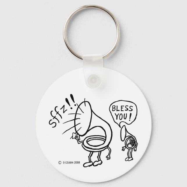 Tuba Sneeze Border Keychain (Front)