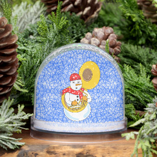 Tuba Snowman Snow Globe