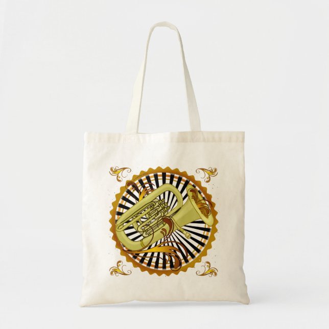 Tuba Swirls tote bag (Front)