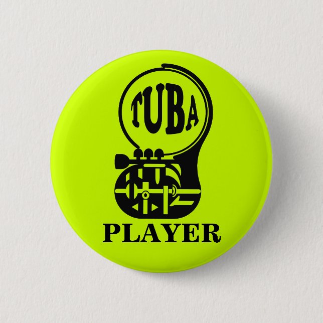 TUBA  , Tuba Player 2 Inch Round Button (Front)