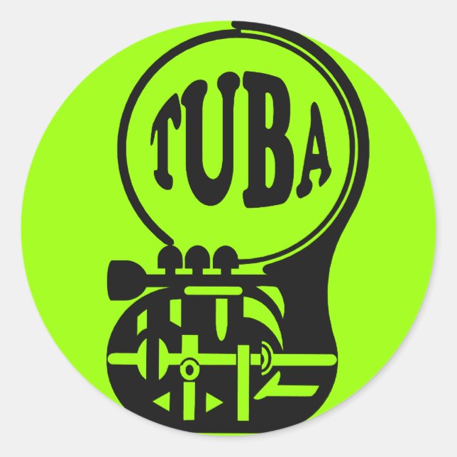 TUBA  , Tuba Player Classic Round Sticker (Front)